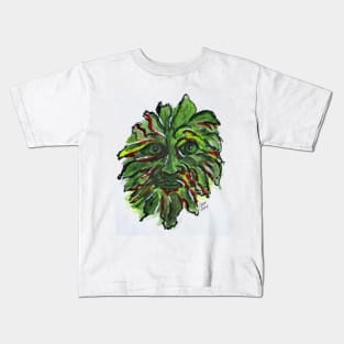 Fall Green Man Trans BG Kids T-Shirt